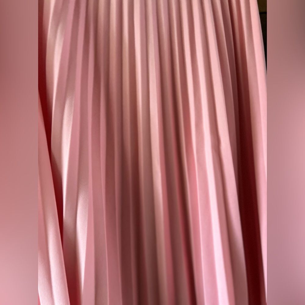 Vintage 60s Sarah K Baby Pink Pleated Midi Skirt Size Vintage 10 - Picture 5 of 9